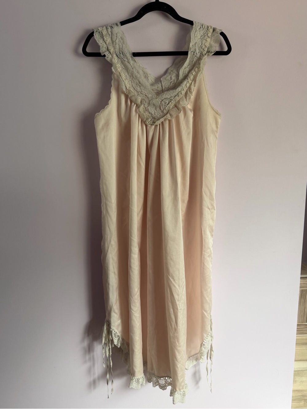 Dior Cream Lace Trim Silk Chemise